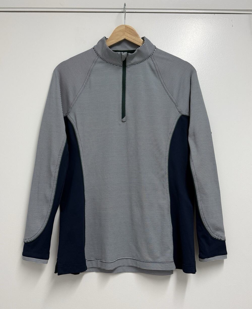 Peter Millar Performance 1/4 Zip Pullover Women's Size S Navy White Striped UPF